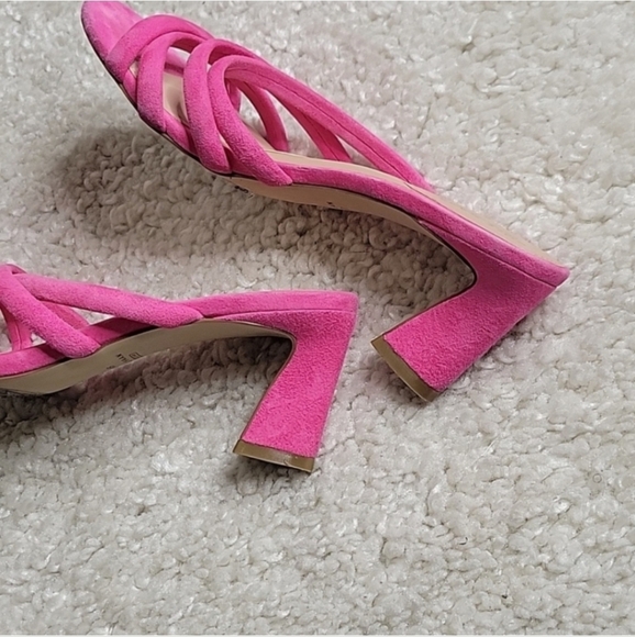 COLE HAAN ADELLE  PInk Suede Strappy Heels Size 9.5 - Picture 16 of 16